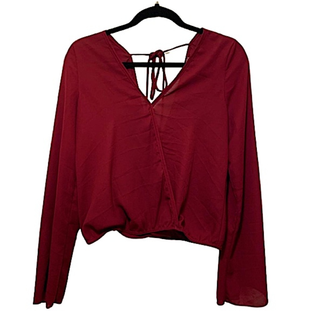 Medium Flowy Wine Red Blouse